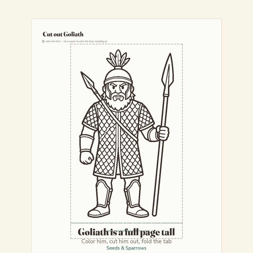 David and Goliath craft pieces to cut out