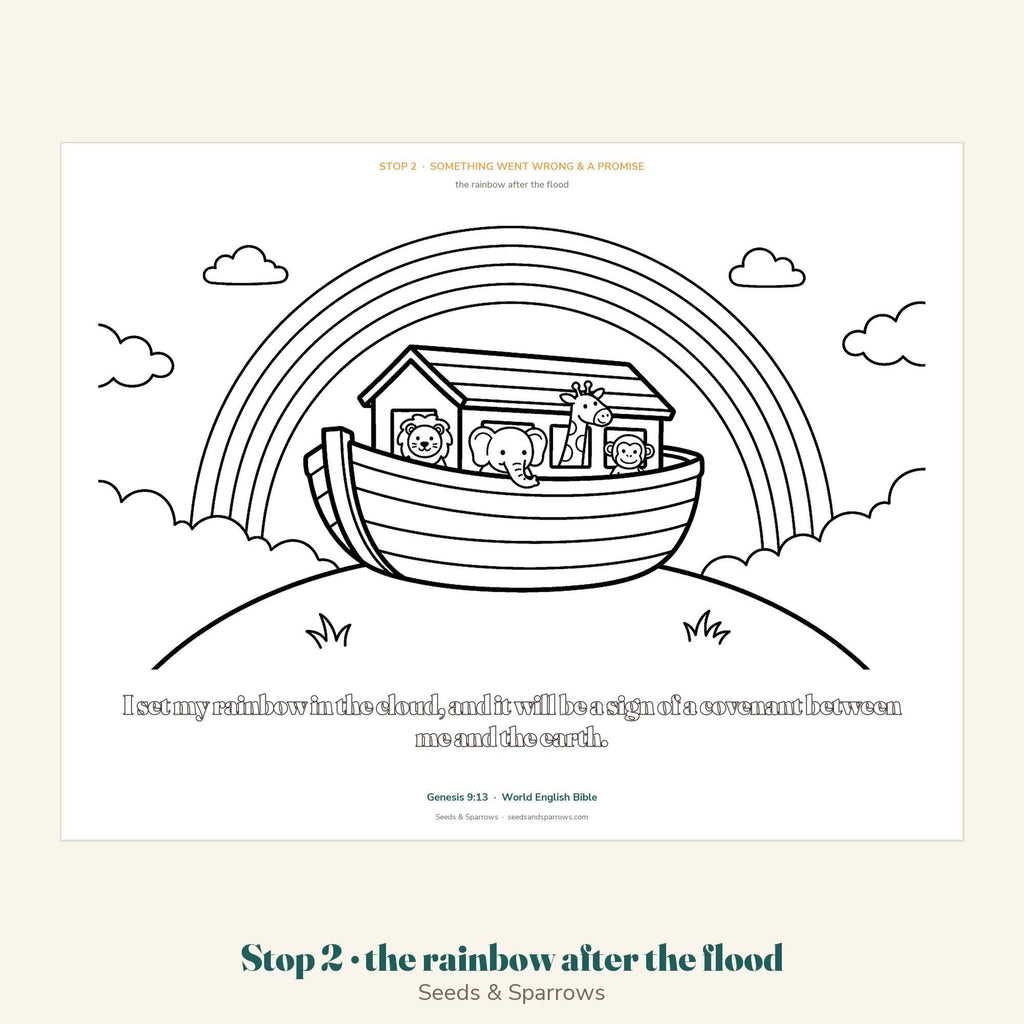 Noah's rainbow promise coloring page, Genesis 9:13