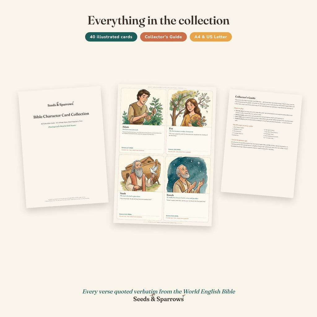 Bible Character Card Collection — 40 Collectible Cards (Printable)
