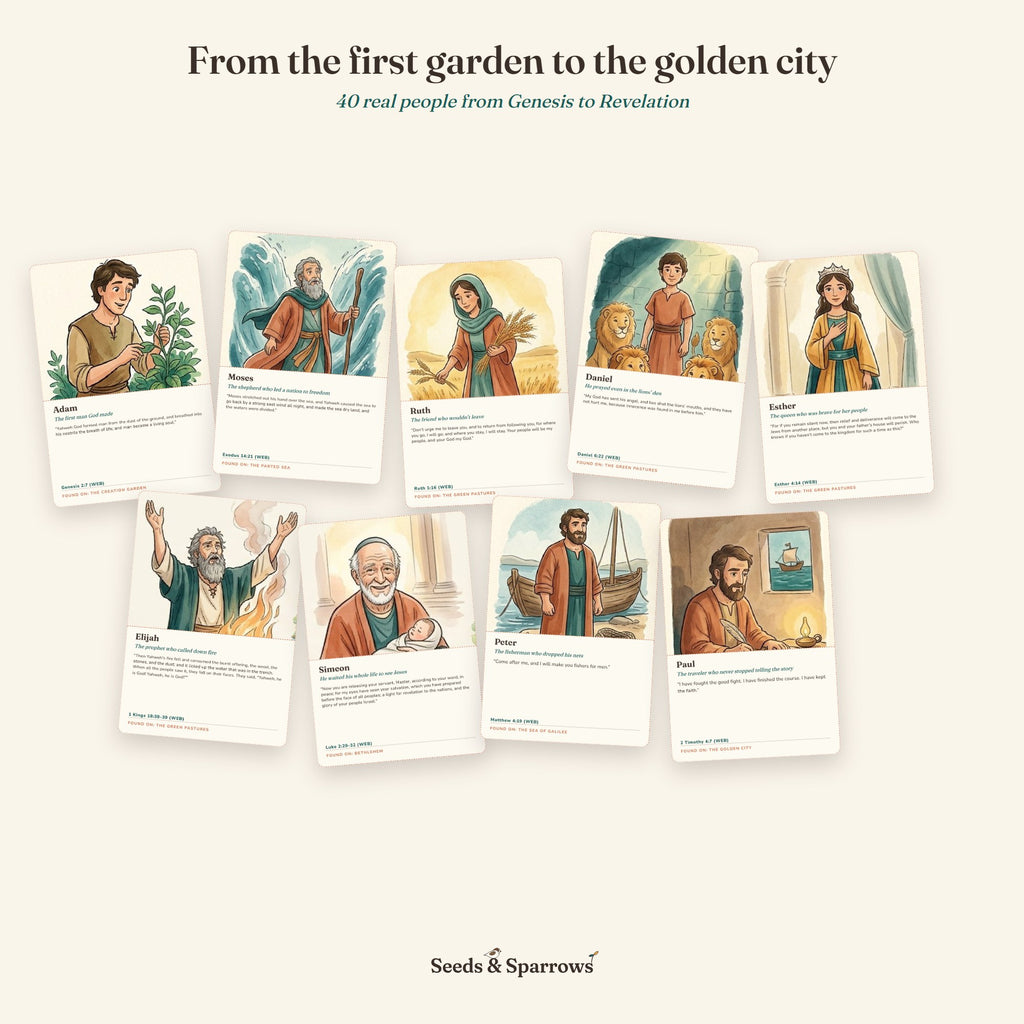 Bible Character Card Collection — 40 Collectible Cards (Printable)